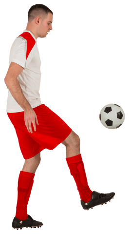 Transparent Background Football Player Juggling Ball