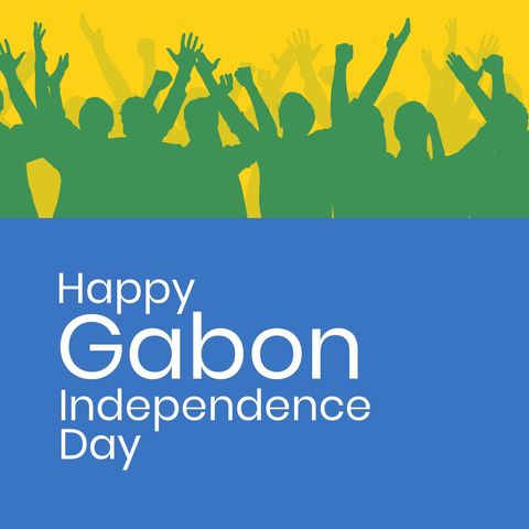 Celebratory Silhouette Illustrating Gabon Independence Day