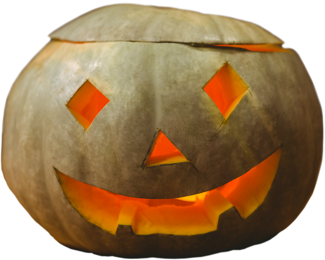 Transparent Background Jack-O-Lantern Pumpkin With Glowing Faces - Download Free Stock Videos Pikwizard.com