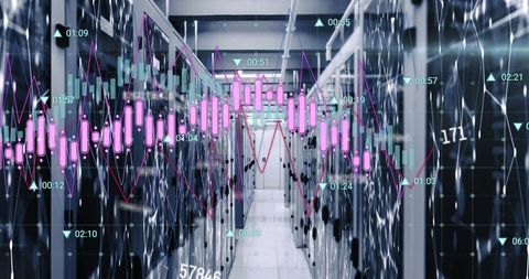 financial data processing in server room amid global cloud computing - Download Free Stock Images Pikwizard.com