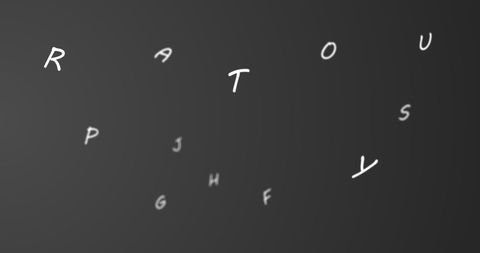 Abstract letters on dark grey background