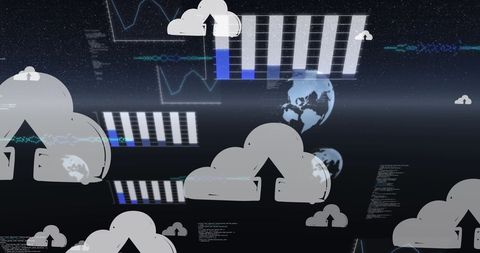futuristic cloud computing network with digital globe interfaces - Download Free Stock Images Pikwizard.com