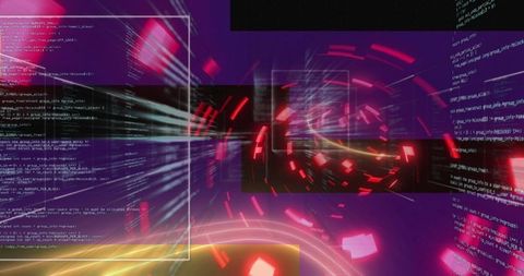 Futuristic Digital Vortex with Spiraling Red Elements - Download Free Stock Images Pikwizard.com