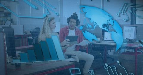 Collaborating over Tablet and Reports with Digital Globe and Data Visualization in Modern Office