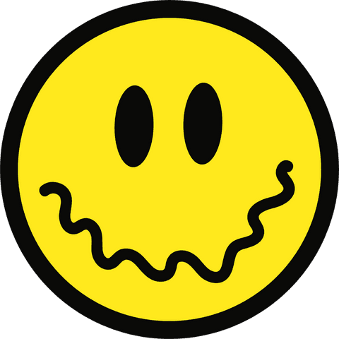 Wobbly Smiley Face Emoticon Over Transparent Background