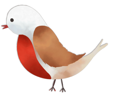 Transparent digital bird icon with earth tones