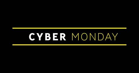 Minimalist Cyber Monday Black Background Banner - Download Free Stock Images Pikwizard.com