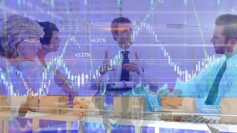 Business Traits Amid Financial Graph Animation