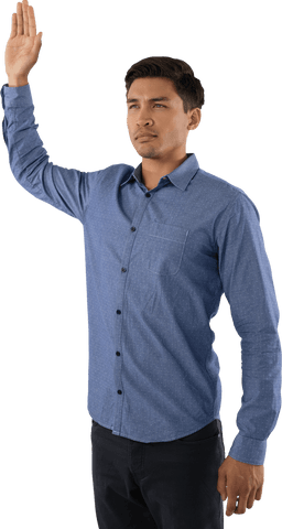 Businessman Raising Arm in Transparent Office Outfit - Download Free Stock Videos Pikwizard.com