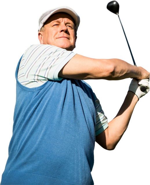 Caucasian Male Golfer Swinging Club Transparent PNG - Download Free Stock Videos Pikwizard.com