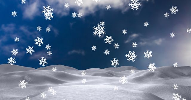 Snowflakes Floaing Over Idyllic Winter Landscape - Download Free Stock Images Pikwizard.com