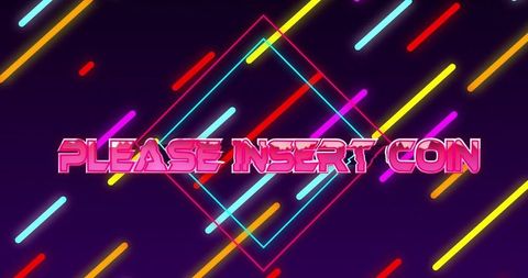 Neon Arcade Theme with Please Insert Coin Text