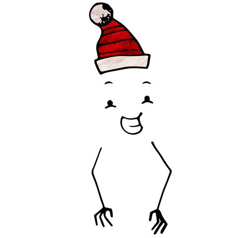 Merry santa hat illustration on transparent background