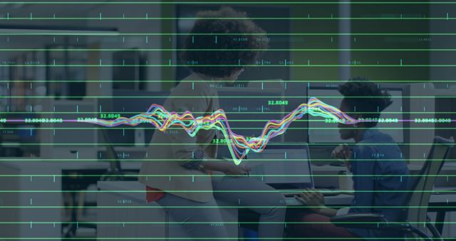 Businesswomen Analyzing Financial Data with Line Graph Overlay - Download Free Stock Images Pikwizard.com