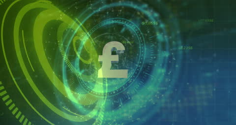 Futuristic Pound Sterling in Digital Network