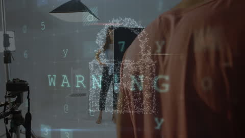 Digital Interface Overlay During Fashion Photoshoot