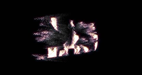 Ukrainian Hryvnia Symbol Disintegrating into Particles on Black