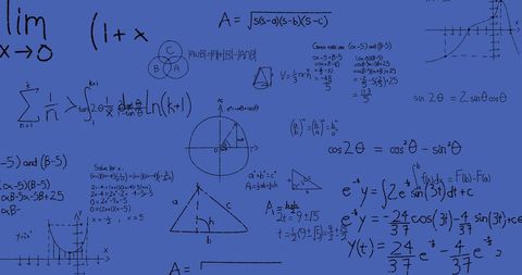 Mathematical Equations on Blue Background Highlighting Formulas - Download Free Stock Images Pikwizard.com