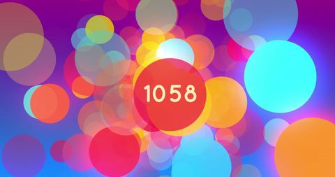 Colorful Digital Circles with Central Number Display