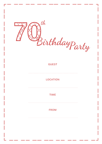 Transparent 70th Birthday Invitation with Red Text - Download Free Stock Videos Pikwizard.com