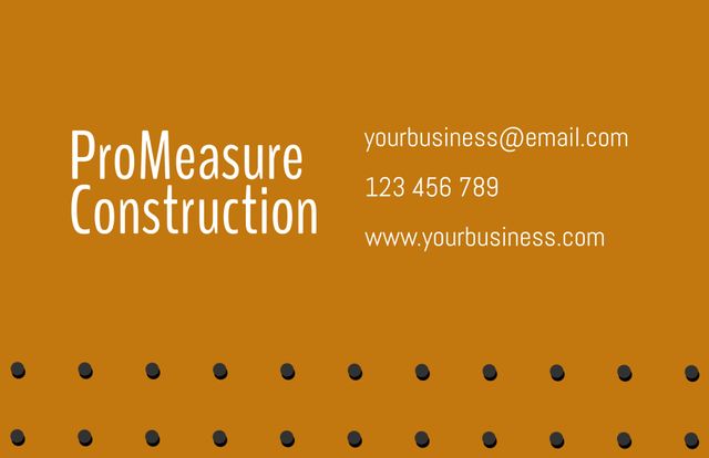 Modern Construction Company Business Card with Bold Orange Backdrop - Download Free Stock Templates Pikwizard.com