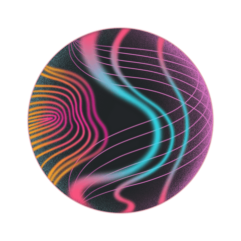 abstract circular design with neon waves on transparent background - Download Free Stock Videos Pikwizard.com