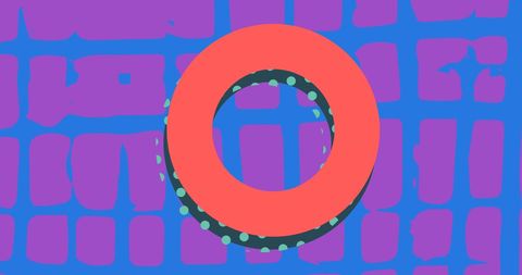Dynamic Abstract Ring Over Purple Patterned Background