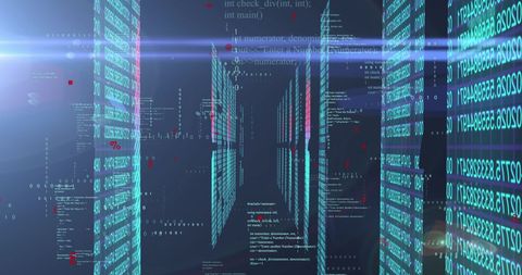 Futuristic Binary Data Stream and Digital Code - Download Free Stock Images Pikwizard.com
