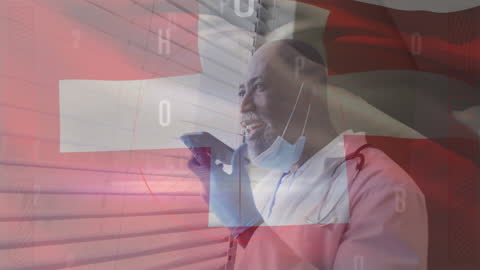 Doctor's Commitment During Pandemic with Swiss Flag Overlay