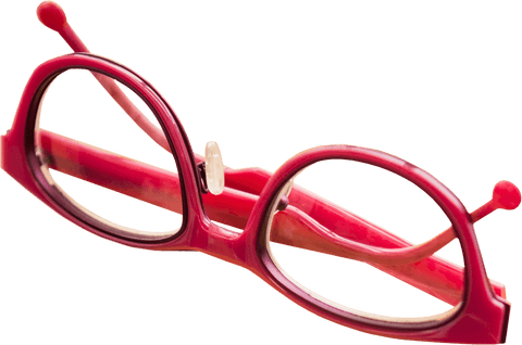 Stylish red glasses with transparent background