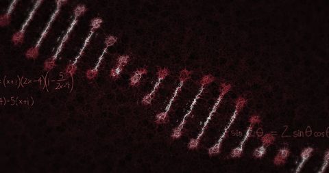 Coronavirus DNA Strand with Mathematical Overlay