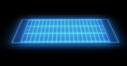 Futuristic Neon Sports Stadium on Black Background