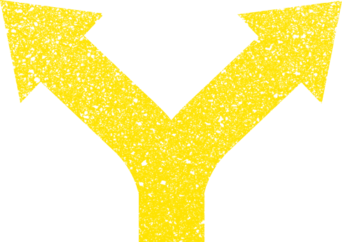 transparent yellow fork road sign with two arrows pointing - Download Free Stock Videos Pikwizard.com