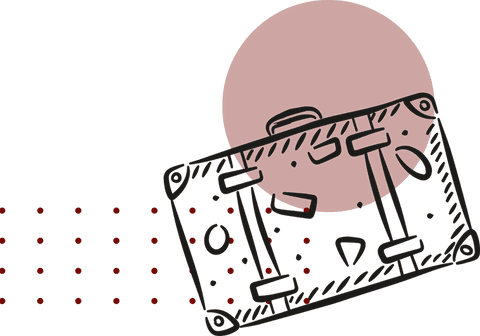 transparent travel suitcase graphic with minimal red elements - Download Free Stock Videos Pikwizard.com