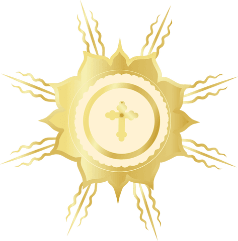 golden sunburst emblem with cross symbol on transparent background - Download Free Stock Videos Pikwizard.com