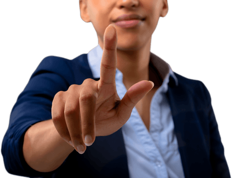 Businesswoman Initiating Virtual Task on Transparent Interface - Download Free Stock Videos Pikwizard.com