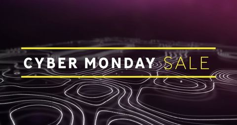 Cyber Monday Sale Graphic with Topography Design on Purple Background - Download Free Stock Images Pikwizard.com