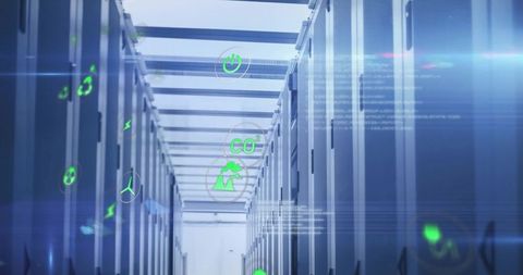 Modern Data Center with Digital Augmented Reality Elements