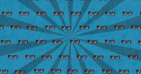 Retro sunglasses pattern with bold blue stripes
