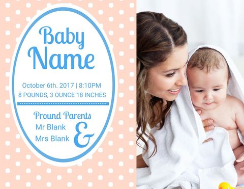 baby announcement template with mother and child - Download Free Stock Templates Pikwizard.com