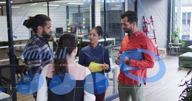 Coworkers Discussing Data Analytics in Modern Office - Download Free Stock Images Pikwizard.com