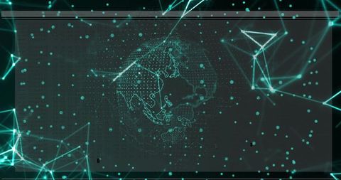 Futuristic Digital Network with Globe in Cyber Interface