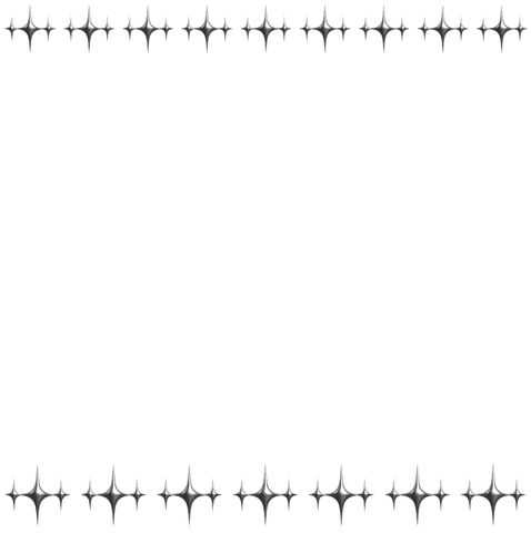 Transparent silver star border with sparkling minimalist design