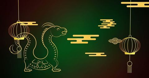 Chinese zodiac dragon gold vector illustrations