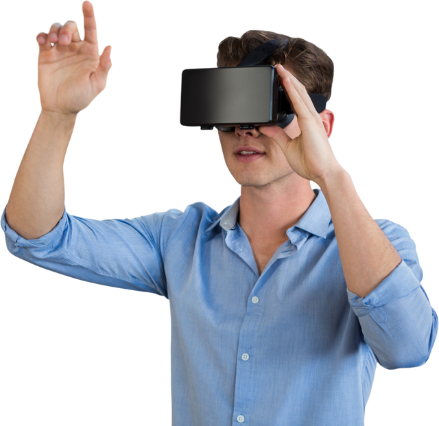 Young Professional Engaging with Virtual Reality Technology Transparent - Download Free Stock Videos Pikwizard.com