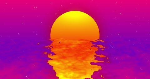 Vibrant Abstract Sunset Over Digital Waves - Download Free Stock Images Pikwizard.com