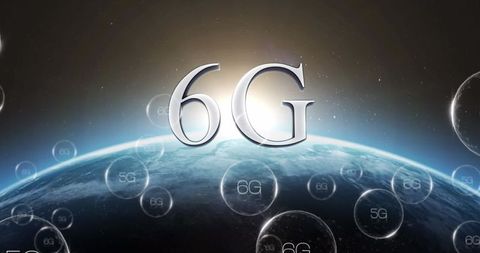 Conceptual 6g technology with global internet connectivity