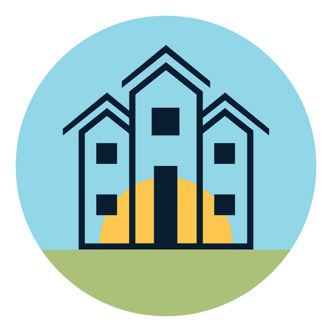 Stylized Houses in Circle Icon on Transparent Background - Download Free Stock Videos Pikwizard.com