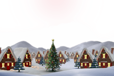 transparent christmas village with snow covered houses and tree - Download Free Stock Videos Pikwizard.com
