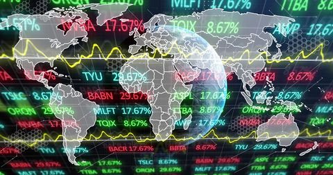 Global Stock Market Data Digital Interface with World Map - Download Free Stock Images Pikwizard.com